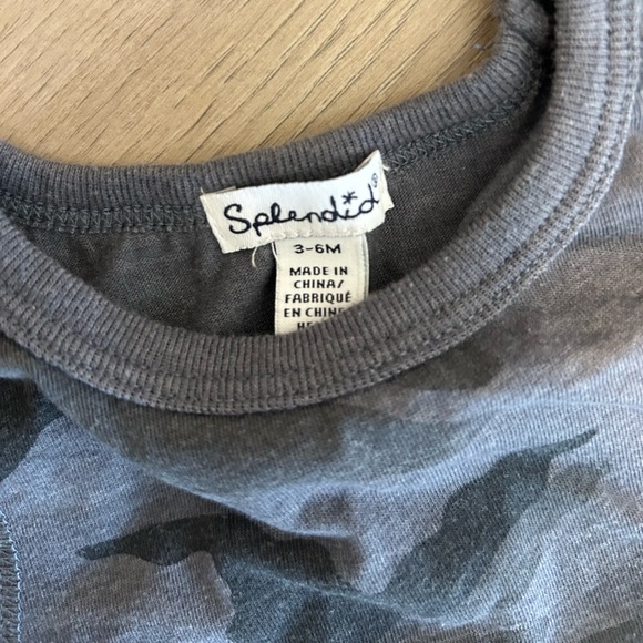 EUC Splendid Baby 3-6 Month Matching Gray Camo Pants & T-Shirt - Picture 4 of 8